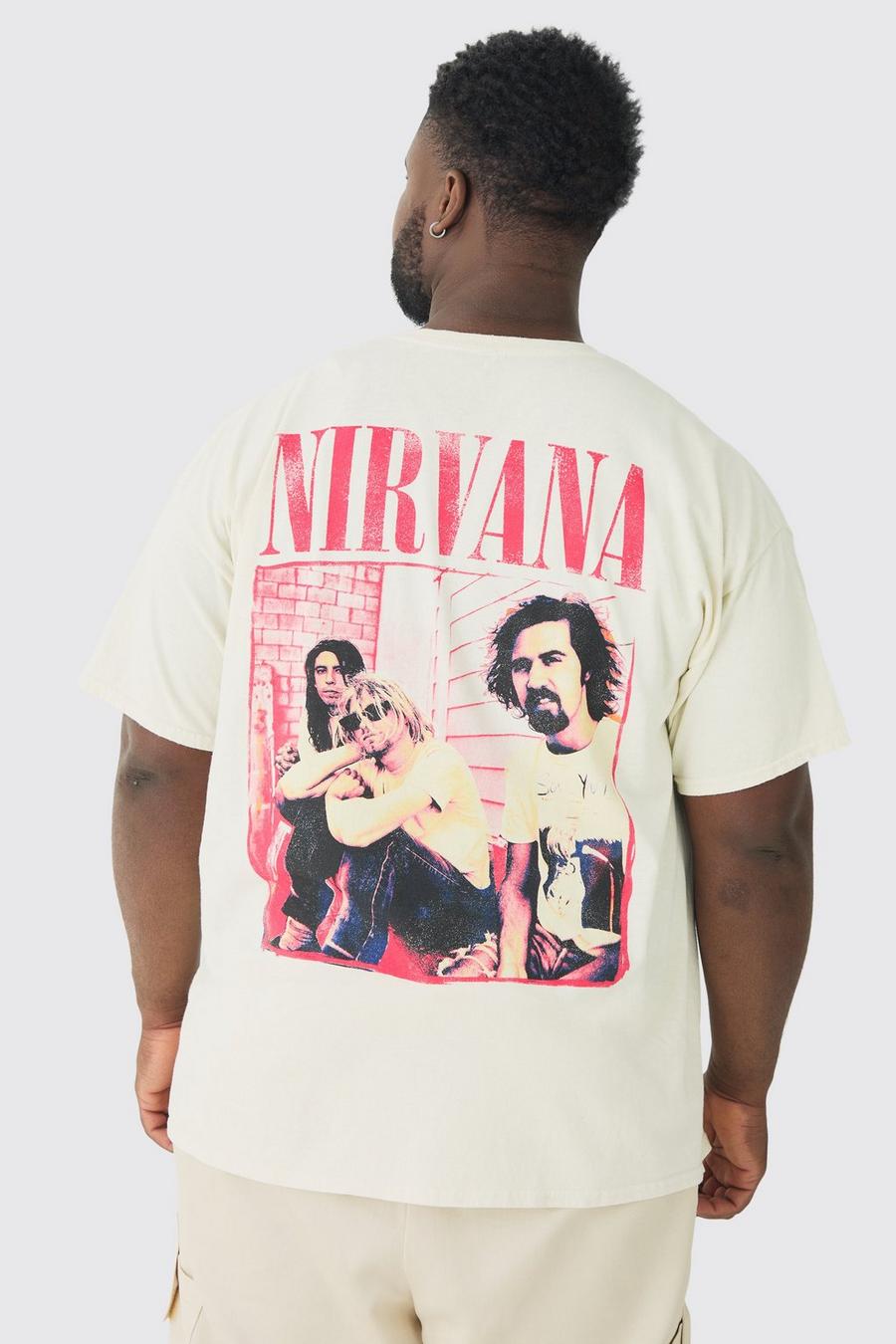 Ecru Plus Gelicenseerd Nirvana Wash T-Shirt