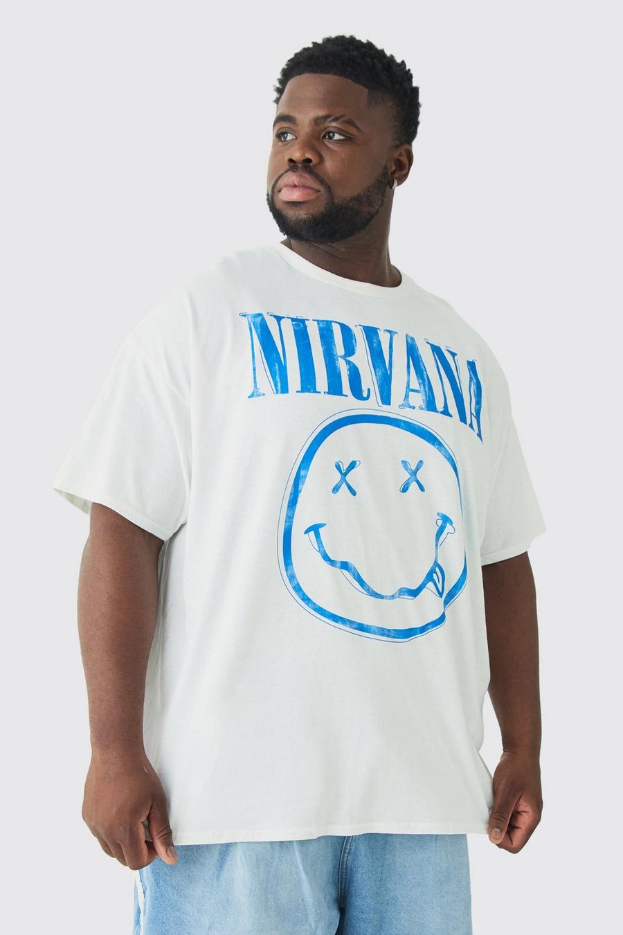 White Plus Nirvana Face License T-shirt image number 1