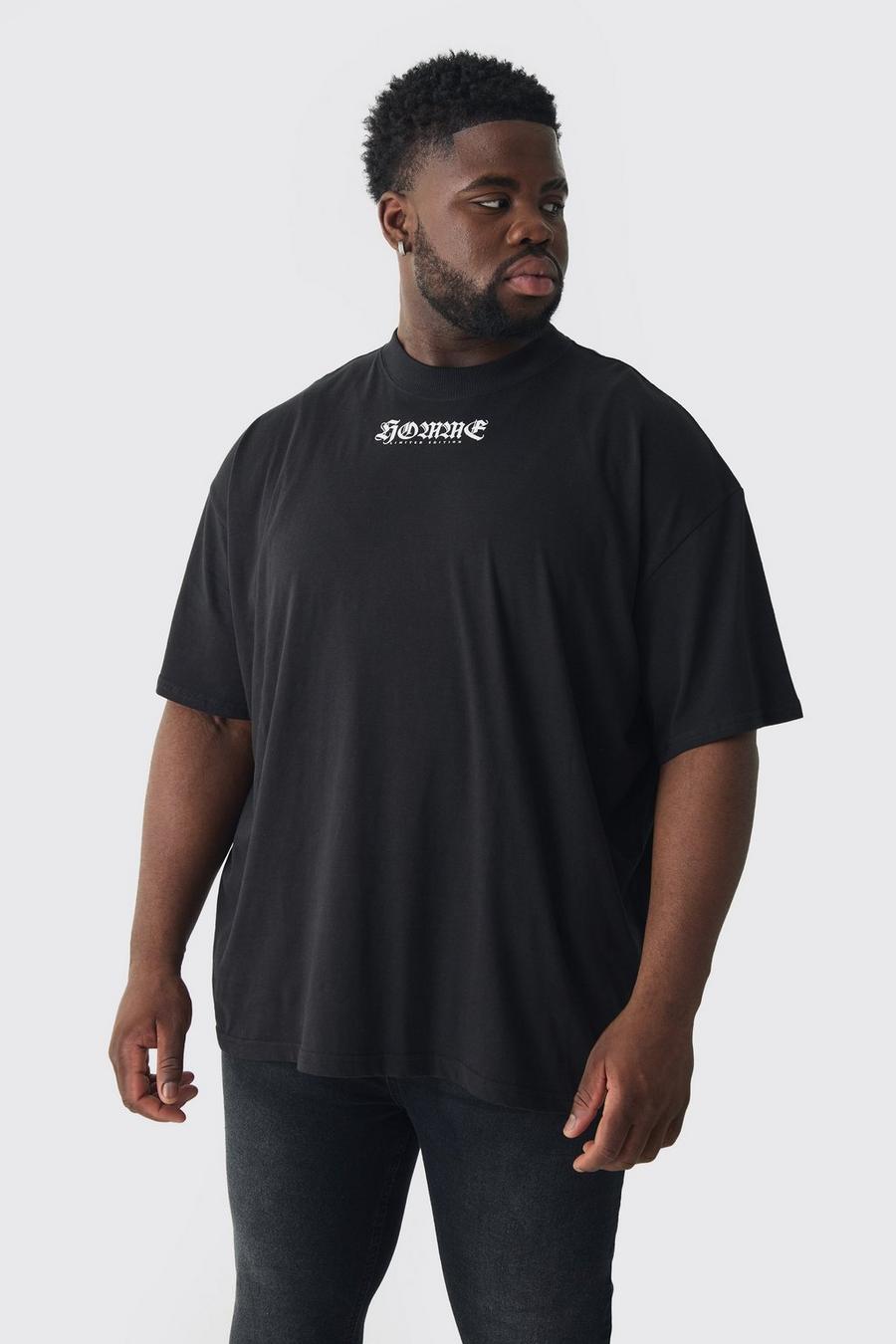 Black Plus Oversized Homme Graphic T-shirt