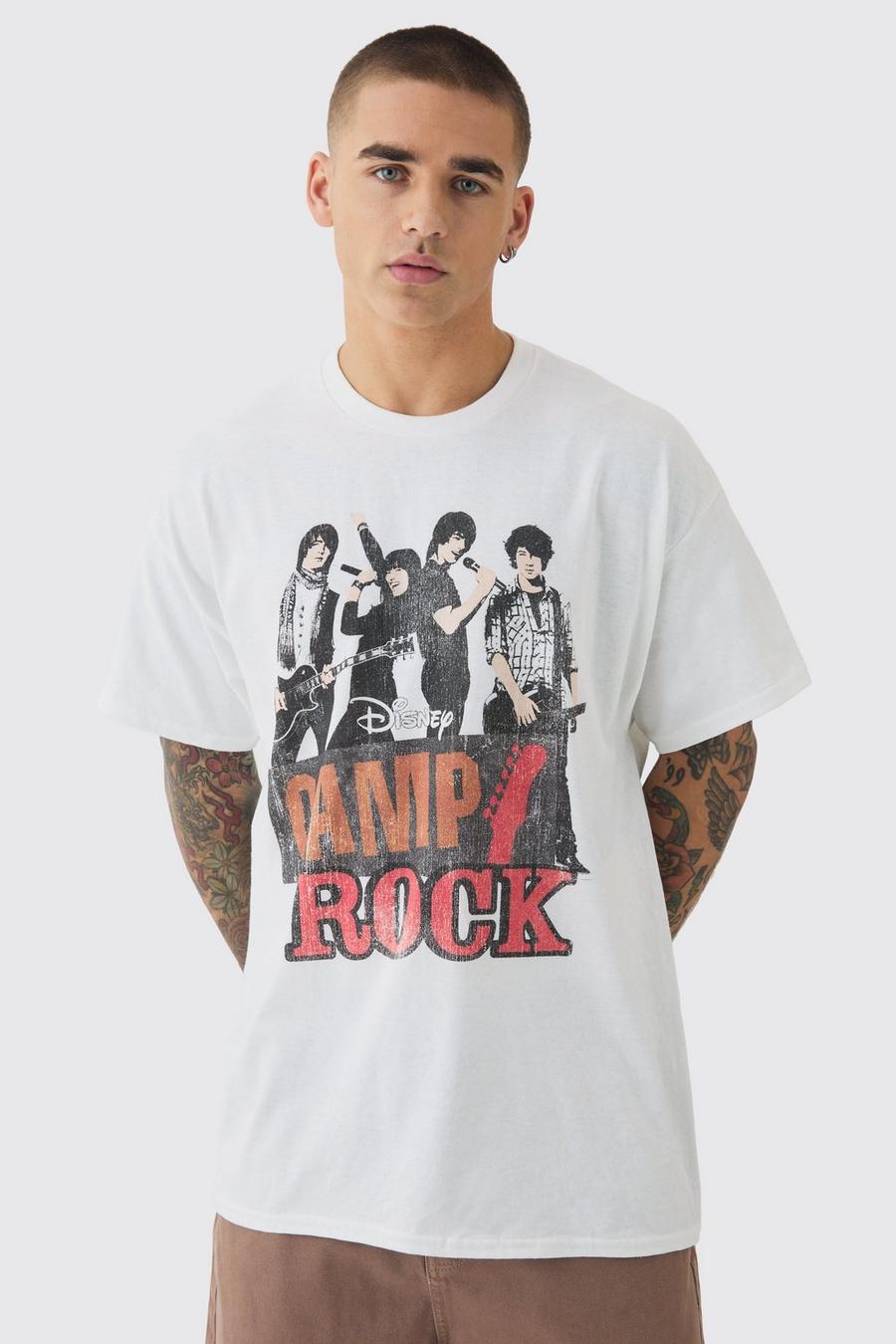 White Oversized Disney Camp Rock License Print T-shirt image number 1