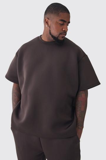 Plus Scuba Oversized T-shirt chocolate