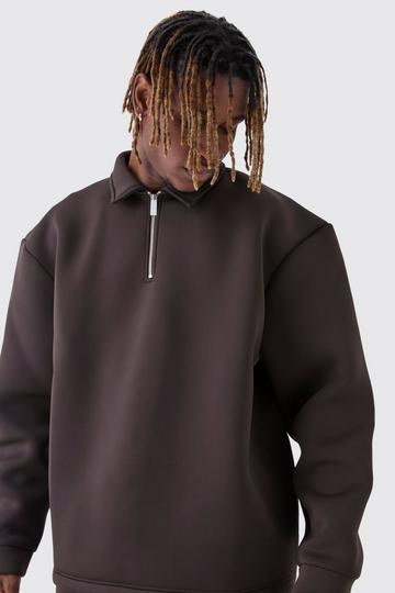 Chocolate Brown Tall Scuba Rugby Sweat