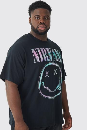 Plus Gelicenseerd Tie Dye Nirvana T-Shirt Met Logo black