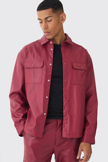 Surchemise oversize à manches longues cherry