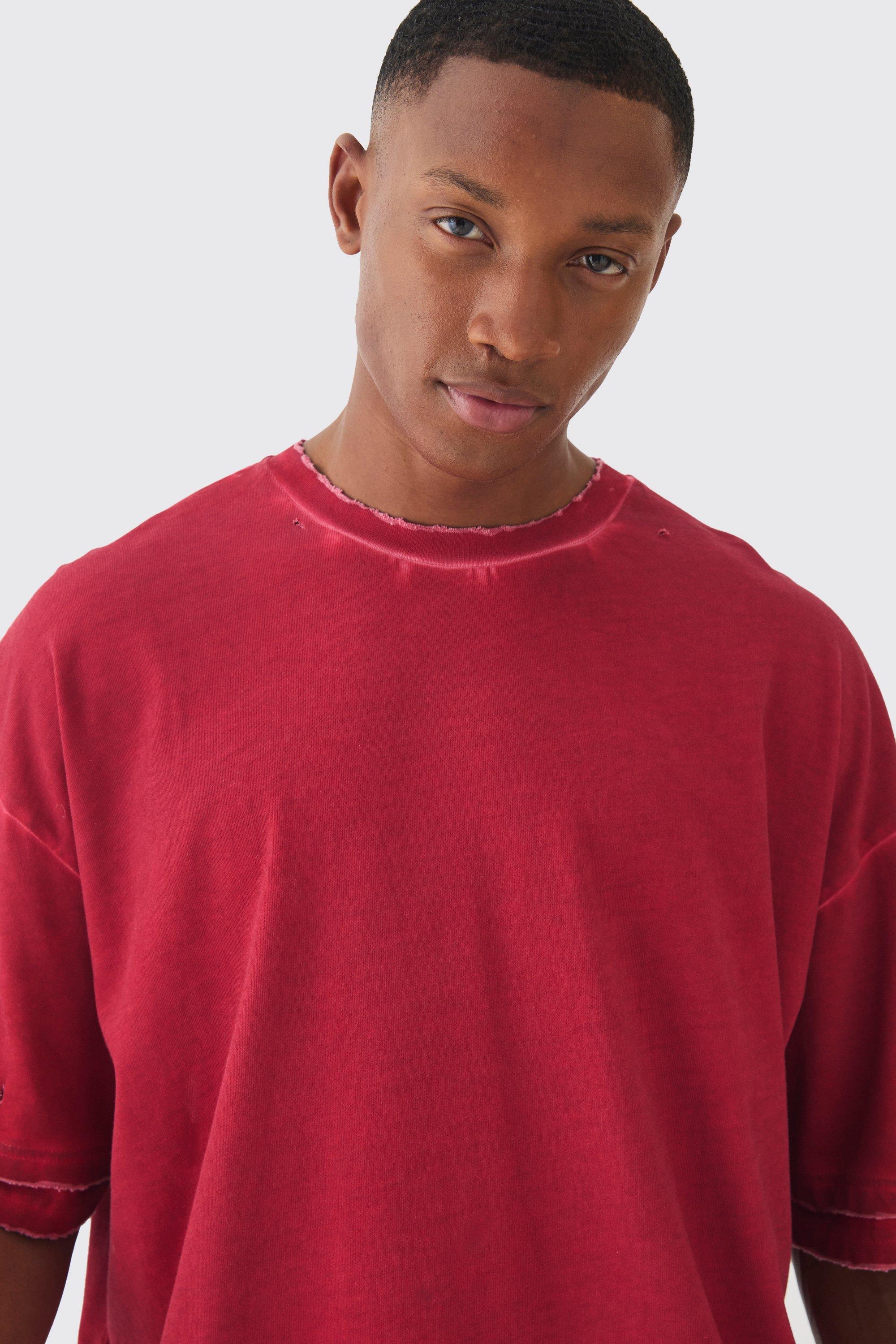 T shirt oversize delave a manches longues boohoo FR
