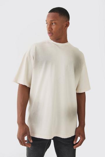 Gebleekt Premium Oversized T-Shirt Met Stiksels En Top stone