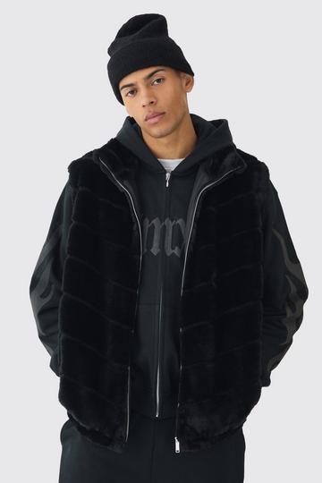 Veste oversize à rayures sans manches black