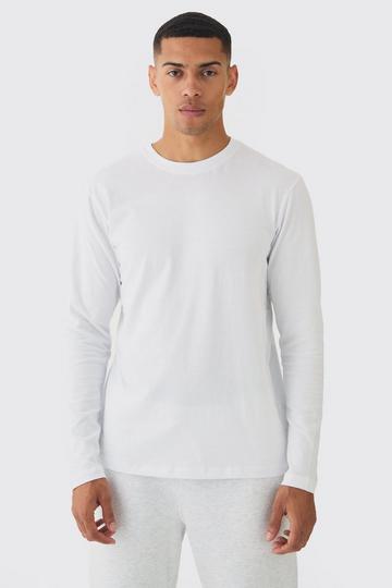 White Long Sleeve Crew Neck T-shirt