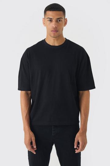 Basic Oversized Boxy Crew Neck T-shirt black