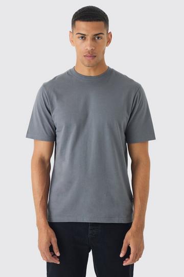 Basic Crew Neck T Shirt charcoal