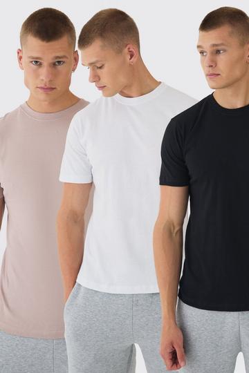 3 Pack Basic Crew Neck T-shirt multi