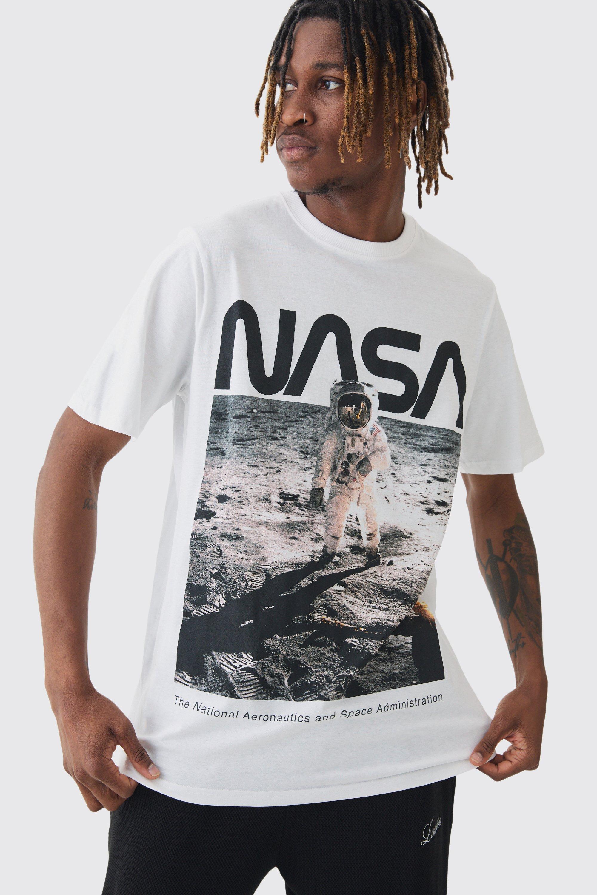 T shirt Tall bianca ufficiale con stampa NASA boohoo IT