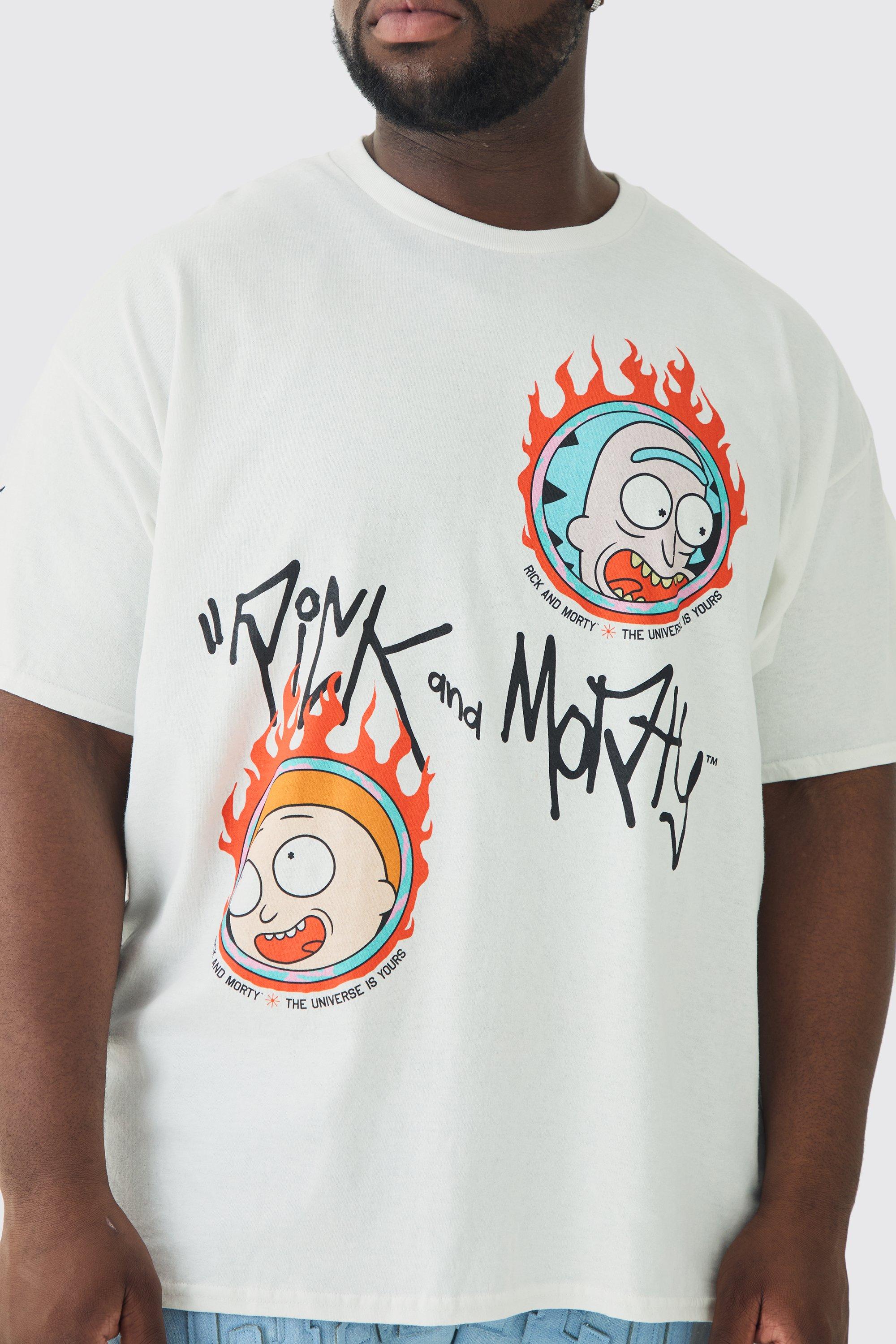 Plus Rick Morty Printed License T shirt In White boohoo AU