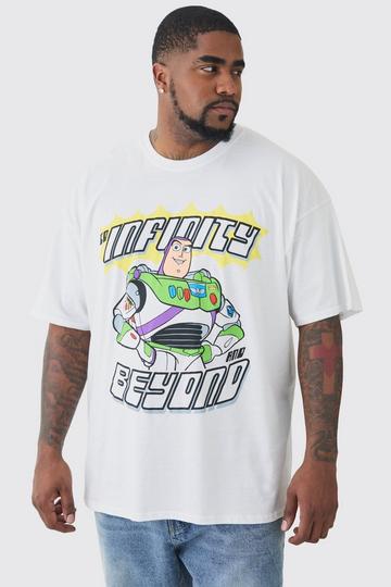 White Plus Buzz Lightyear Infinity Printed Licensed T-shirt In White