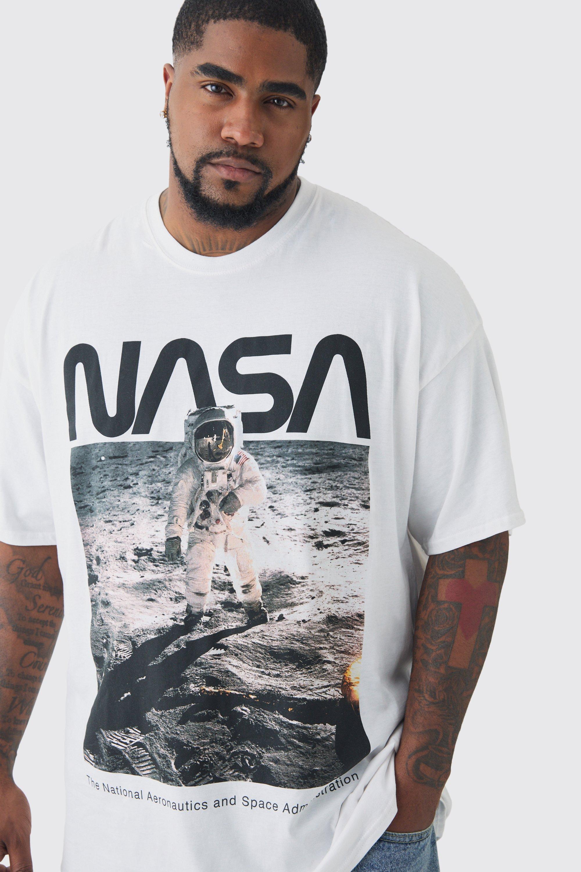 Camiseta Plus blanca con estampado de NASA boohoo ES