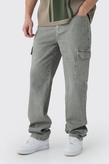 Sage Green Tall Overdye Relaxed Fit Cargo Jeans