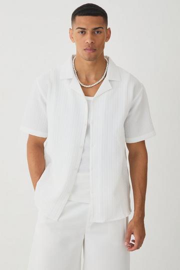 White Oversized Revere Shirt