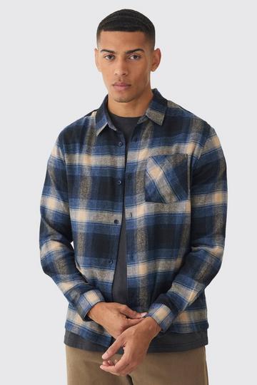 Regular Fit Long Sleeve Check Shirt navy