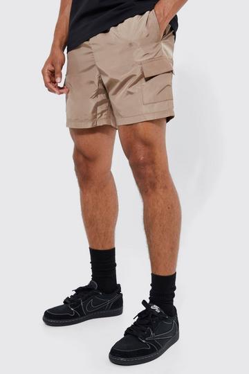 Elasticated Waist Toggle Cargo Short stone