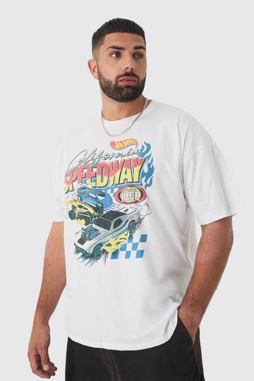 Plus Gelicenseerd Hot Wheels T-Shirt In Zandkleur white