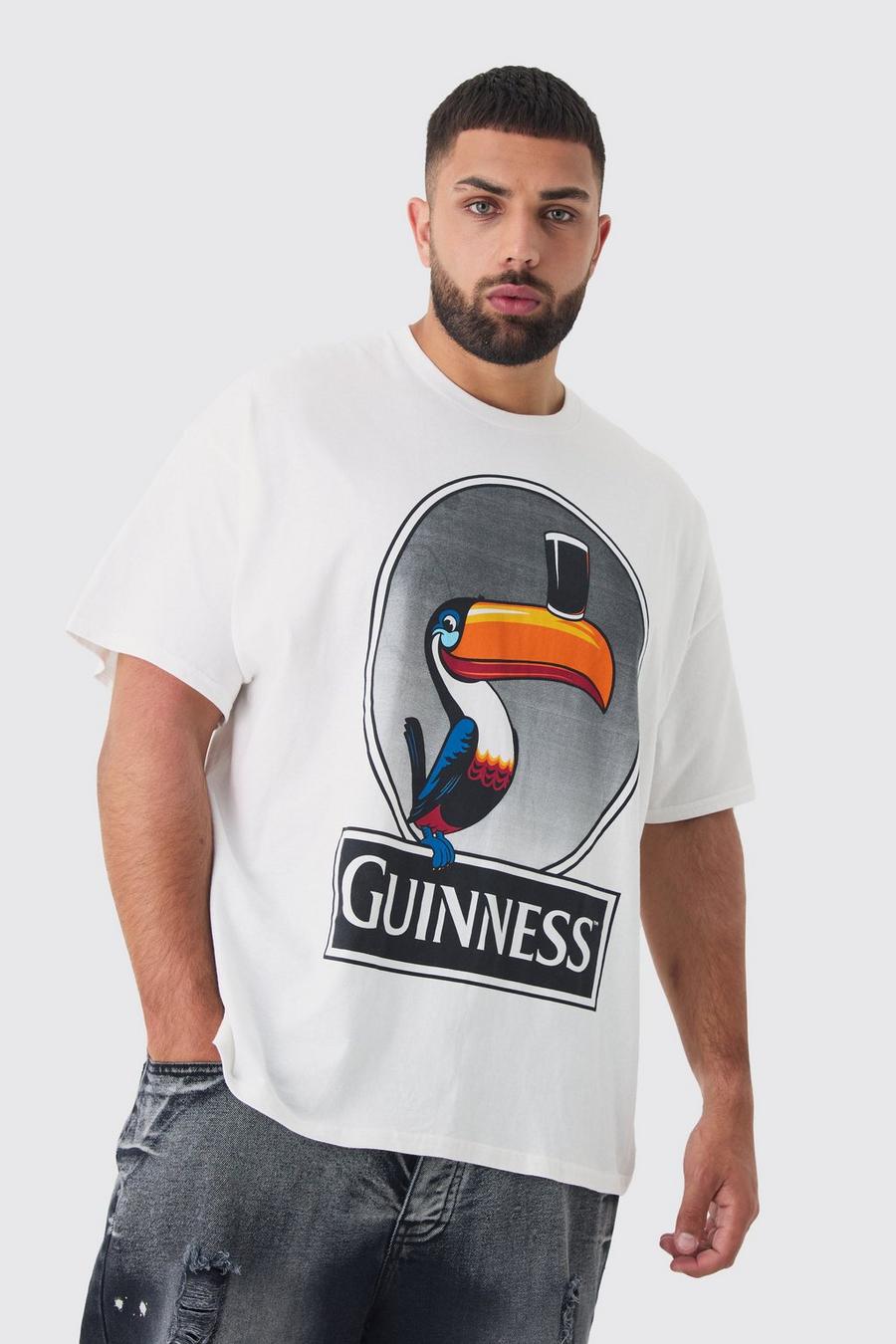 Plus Guinness Printed Licensed T-shirt In White image number 1
