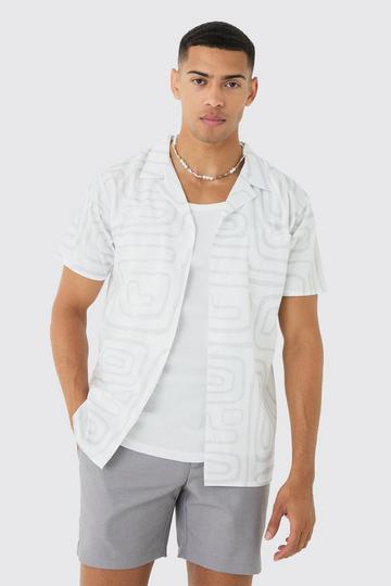 Revere Abstract Print Shirt white