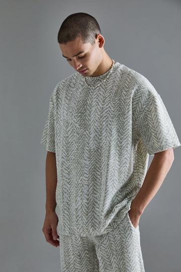 Khaki Oversized Boucle T-shirt