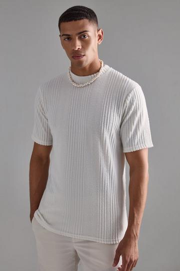 Marl Brushed Rib T-shirt cream