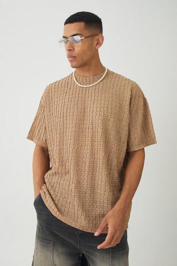 Oversized Textured Jacquard T-shirt stone