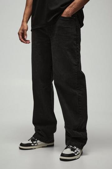 Jean baggy rigide en noir délavé washed black