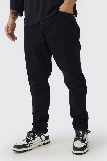 Black Tapered Rigid Jean In True Black