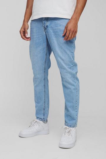 Toelopende Onbewerkte Lichtblauwe Jeans light blue