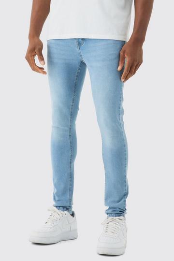 Brown Super Skinny Stretch Jean In Light Blue