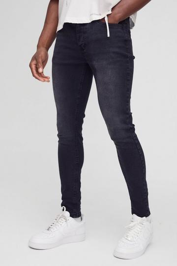 Black Skinny Stretch Jean In Washed Black