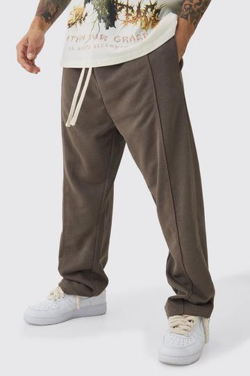 Loose Fit Drop Crotch Loopback Jogger brown