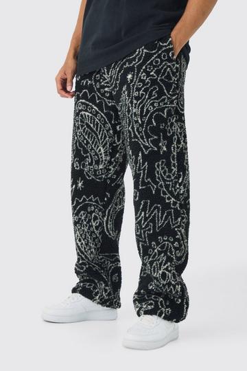 Relaxed Fit Borg Paisley Jogger black