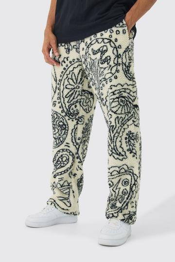 Relaxed Fit Borg Paisley Jogger ecru