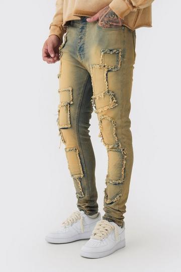 Tall Tinted Frayed Skinny Jeans mid wash