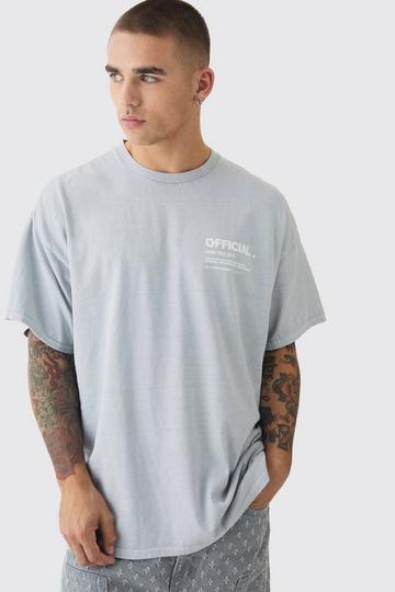 Oversized Washed Offical Graphic T-Shirt grey