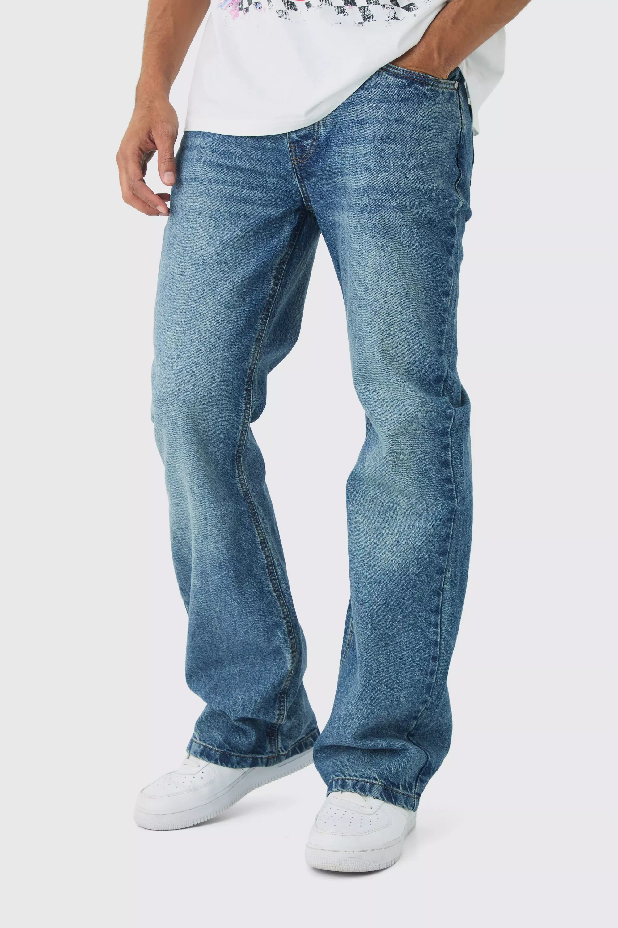 Relaxed Rigid Flare Jean In Vintage Blue alternative image