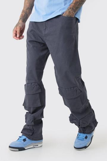 Tall Drop Multi Cargo Relaxed Fit Pants black