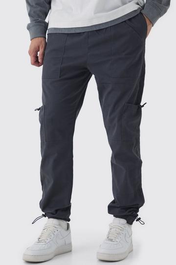 Black Tall Toggle Detail Slim Fit Cargo Sweatpants