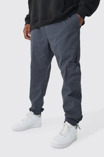 Plus Toggle Detail Slim Fit Cargo Sweatpants black