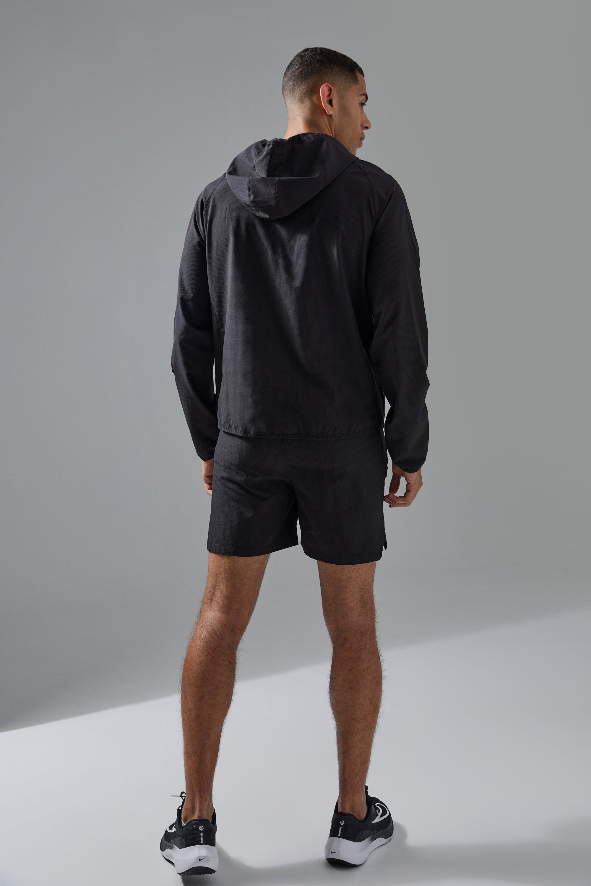 Man Active Stretch Ripstop Short Windbreaker Tracksuit boohoo