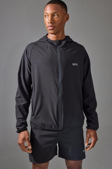 Black Man Active Stretch Ripstop Regular Fit Windbreaker