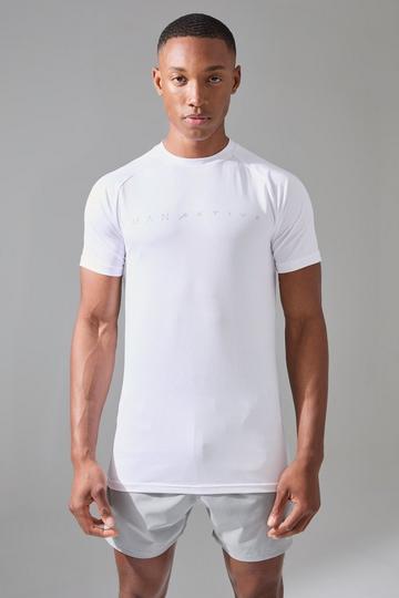 Man Active Muscle Fit Breathable Lightweight T-shirt white