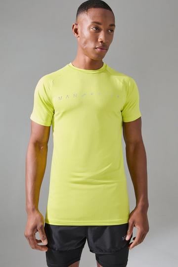 Man Active Muscle Fit Breathable Lightweight T-shirt lime