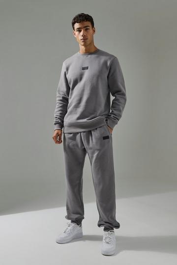 Man Active Sweatshirt & Jogger Tracksuit charcoal