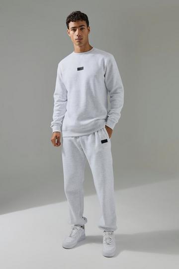 Man Active Sweatshirt & Jogger Tracksuit light grey