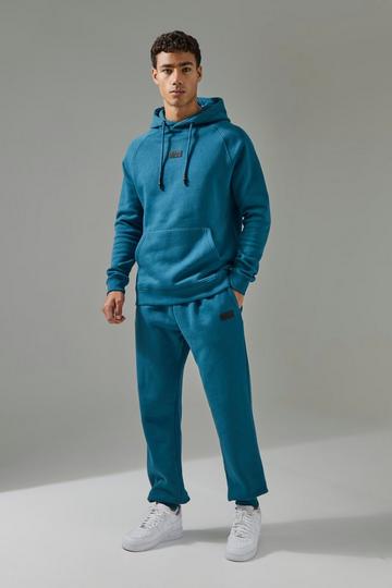 Man Active Hoodie & Jogger Tracksuit teal